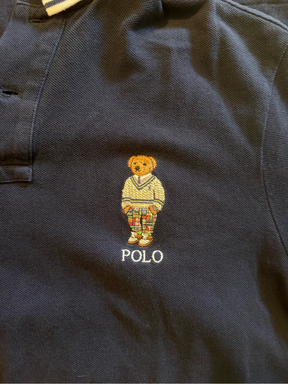 Polo by Ralph Lauren Navy Bear-Embroidered Polo by Ralph Lauren Shirt - Picture 5 of 5
